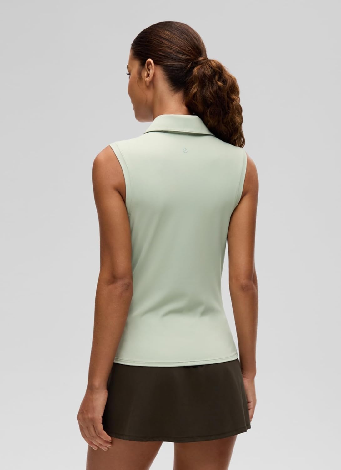 image:imageCRZ YOGA Golf Polo Shirts Sleeveless for Women UPF 50 Sun Protection Tennis Athletic Collared Tanks Lightweight Quick DryJade Grey