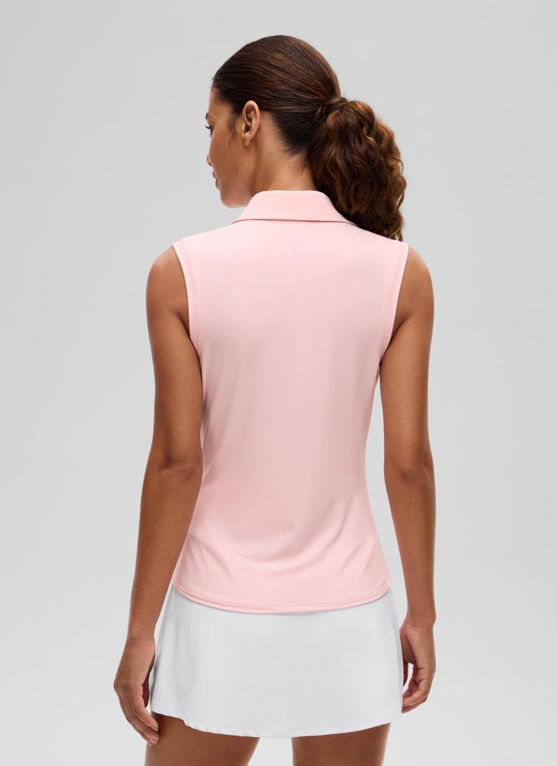 image:imageCRZ YOGA Golf Polo Shirts Sleeveless for Women UPF 50 Sun Protection Tennis Athletic Collared Tanks Lightweight Quick DryStrawberry Pink