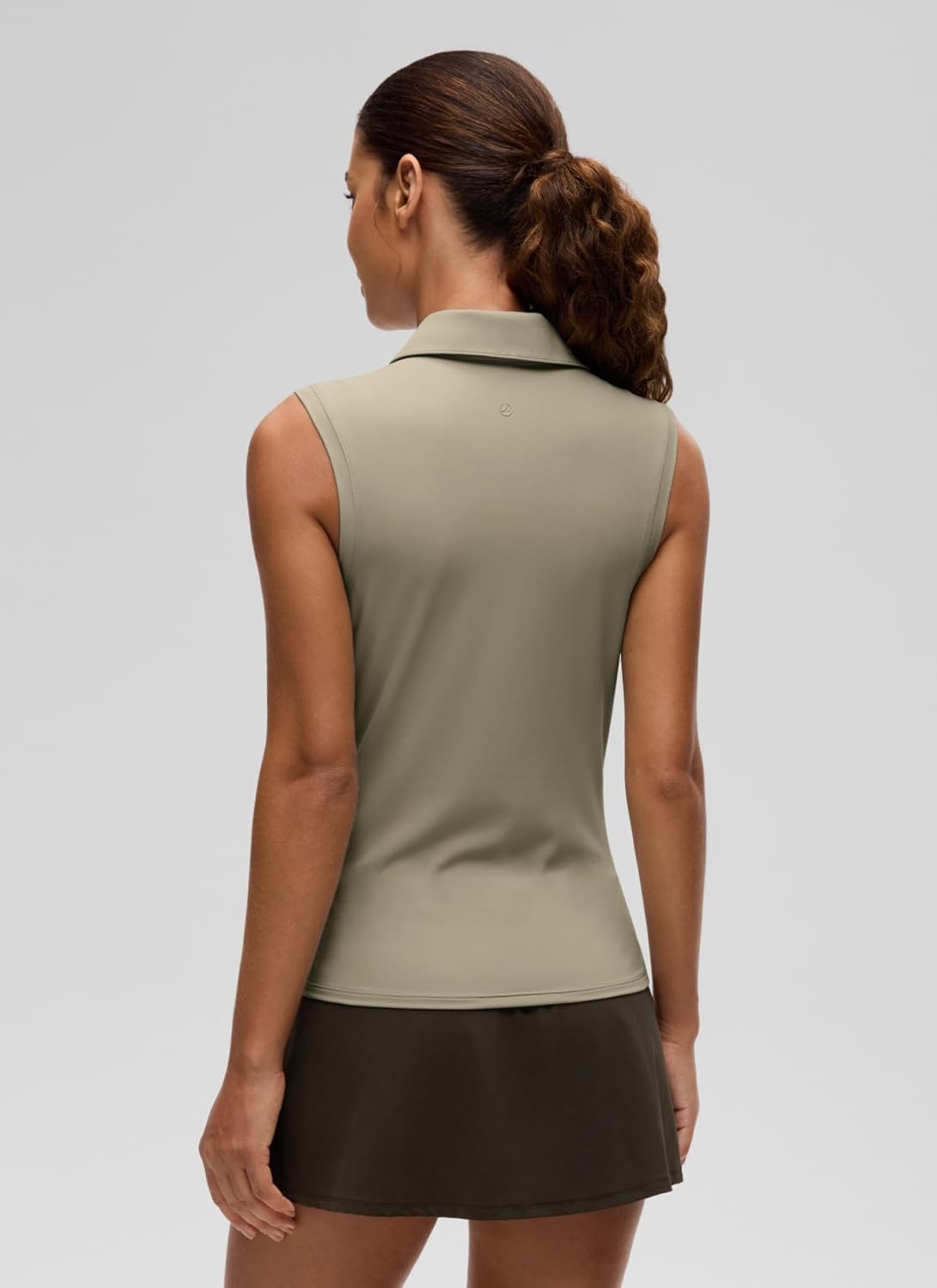 image:imageCRZ YOGA Golf Polo Shirts Sleeveless for Women UPF 50 Sun Protection Tennis Athletic Collared Tanks Lightweight Quick DryWarm Ash Grey