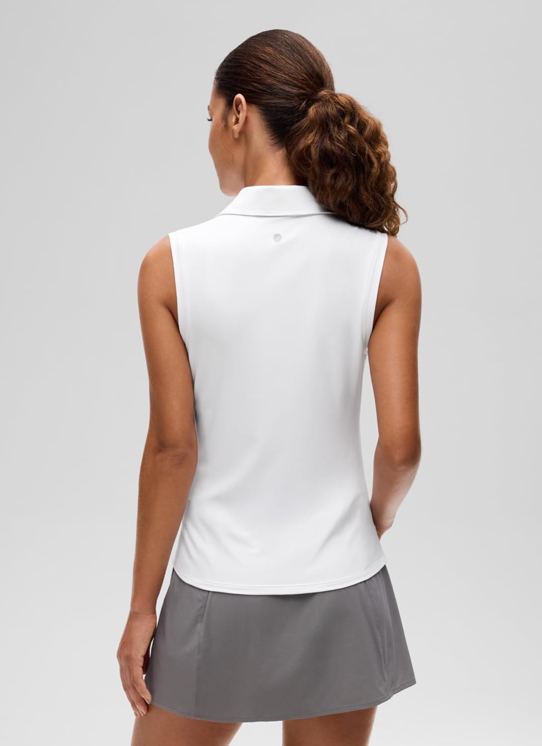 image:imageCRZ YOGA Golf Polo Shirts Sleeveless for Women UPF 50 Sun Protection Tennis Athletic Collared Tanks Lightweight Quick DryWhite