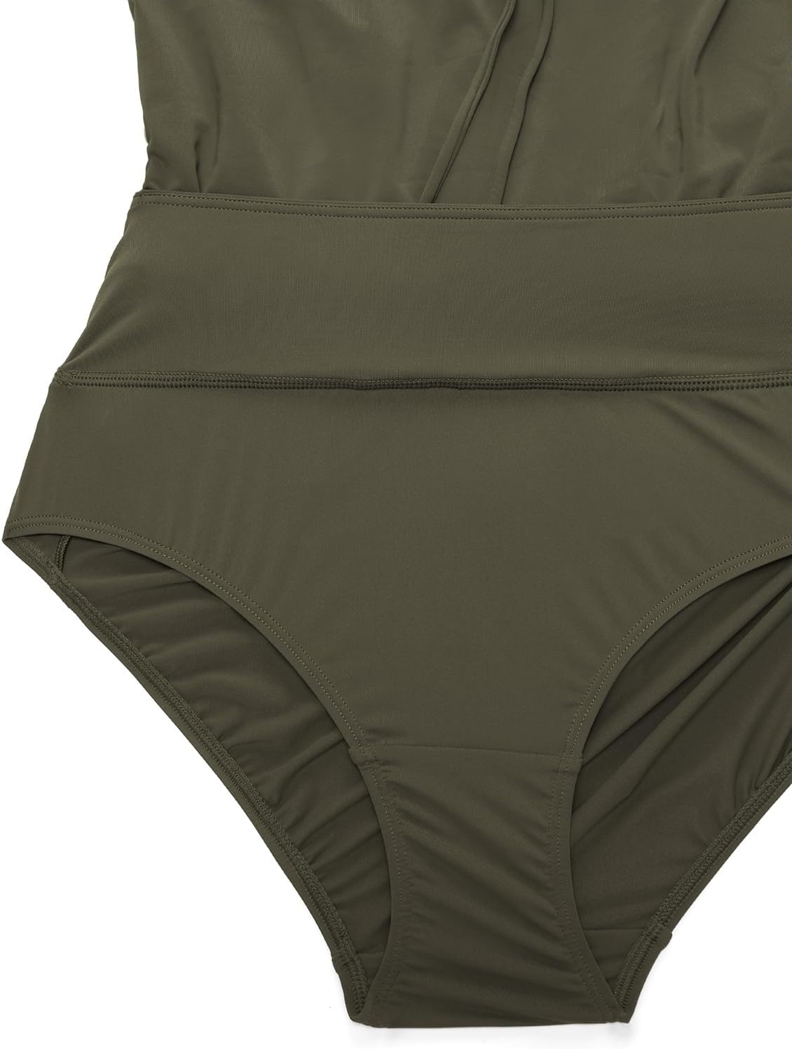 image:imageCRZ YOGA High Waisted Skirty Board Shorts for Women Flowy Overlay Swim Skorts Bathing Suit Bottoms with Brief LinerDark Olive