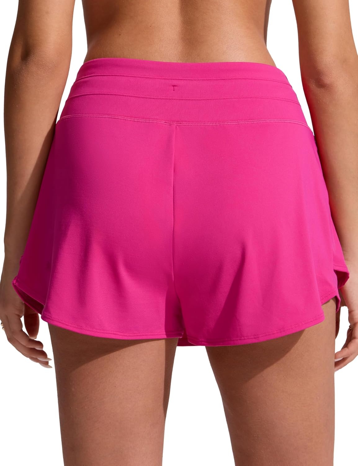 image:imageCRZ YOGA High Waisted Skirty Board Shorts for Women Flowy Overlay Swim Skorts Bathing Suit Bottoms with Brief LinerGranita Pink
