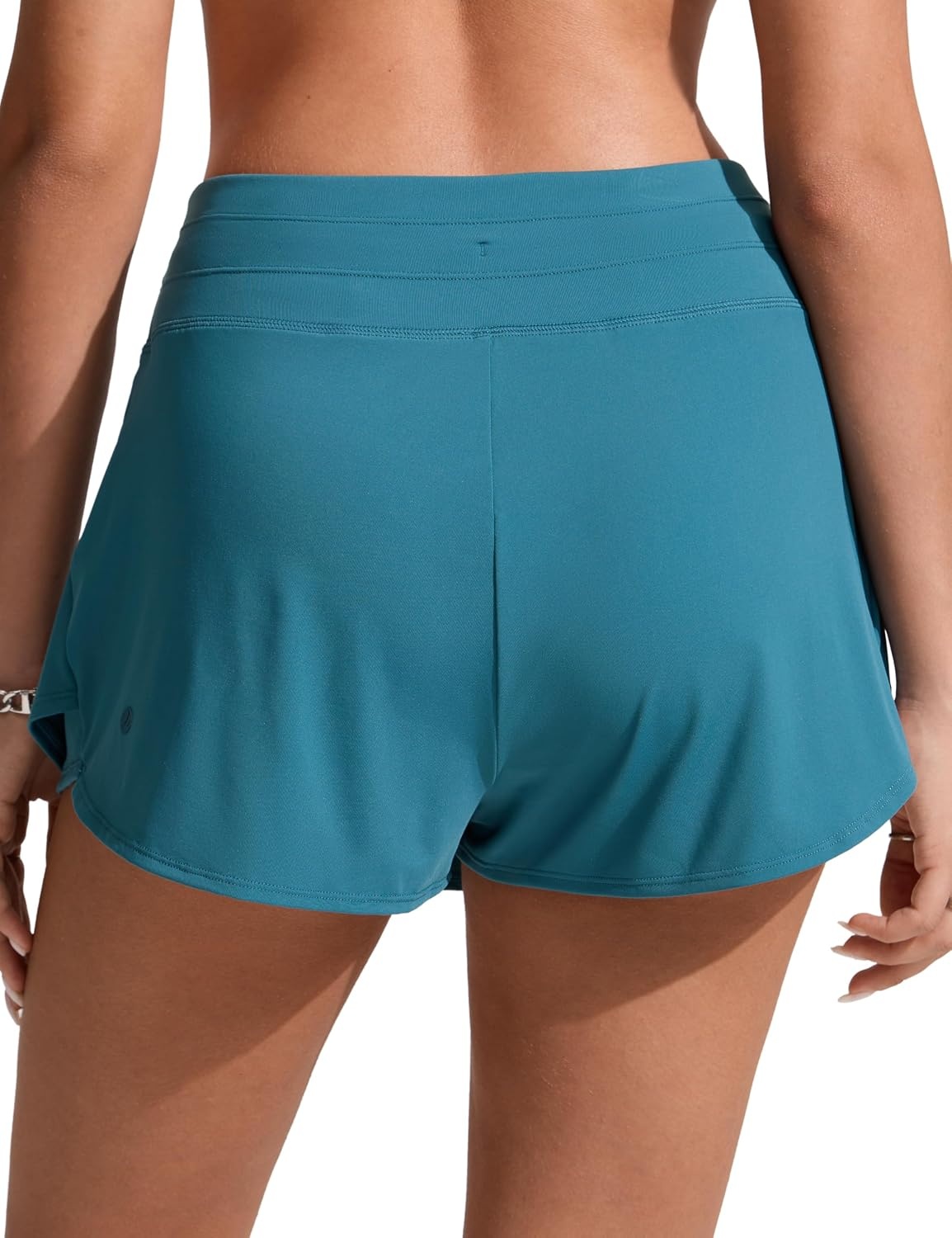 image:imageCRZ YOGA High Waisted Skirty Board Shorts for Women Flowy Overlay Swim Skorts Bathing Suit Bottoms with Brief LinerSapphire Blue