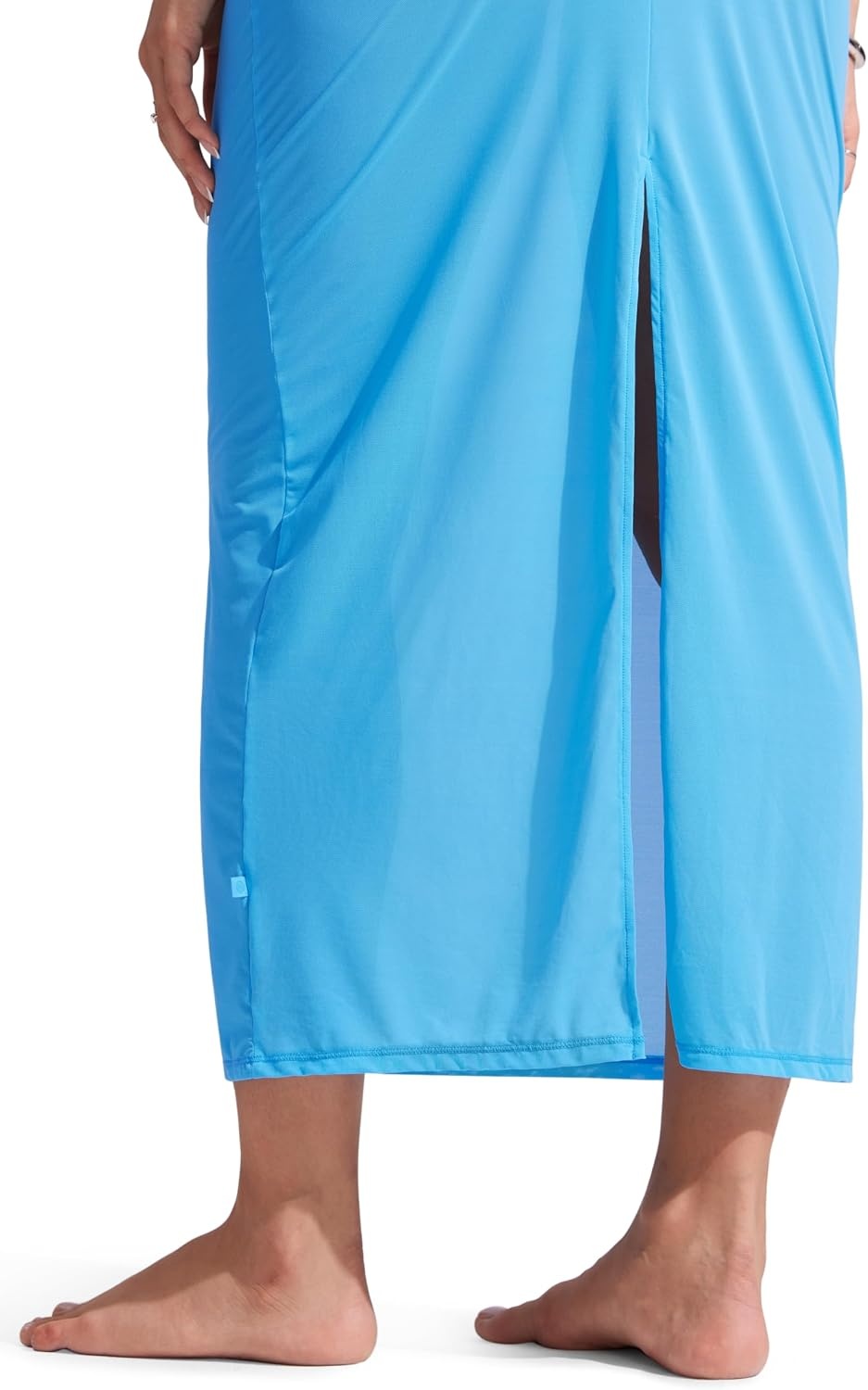image:imageCRZ YOGA Mesh Maxi Cover Up Dress for Women Sleeveless Swim Bathing Suit Beach Coverups with Back SlitKayak Blue