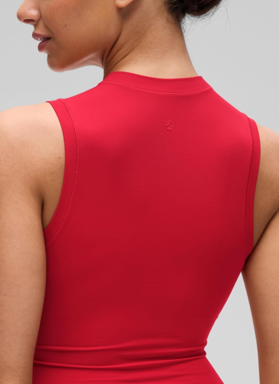 image:imageCRZ YOGA Softembrace Crop High Neck Tank Tops for Women Soft Going Out Casual Crewneck Basic Tight Summer Sleeveless ShirtsAurora Red