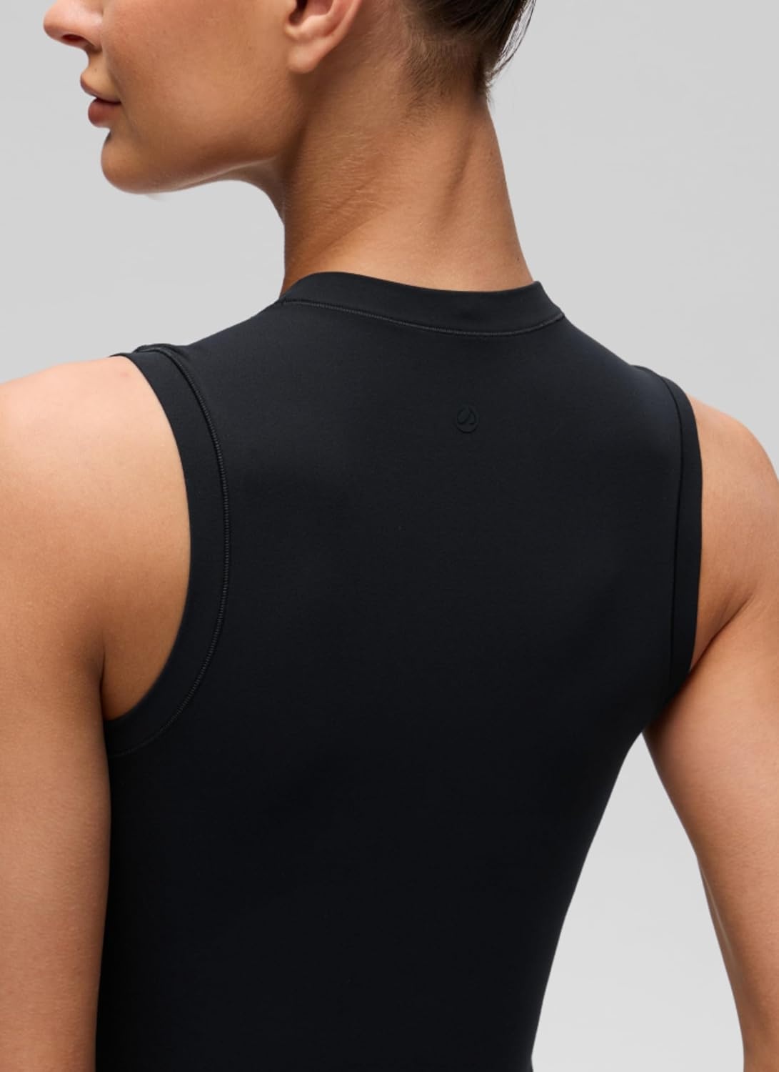 image:imageCRZ YOGA Softembrace Crop High Neck Tank Tops for Women Soft Going Out Casual Crewneck Basic Tight Summer Sleeveless ShirtsBlack
