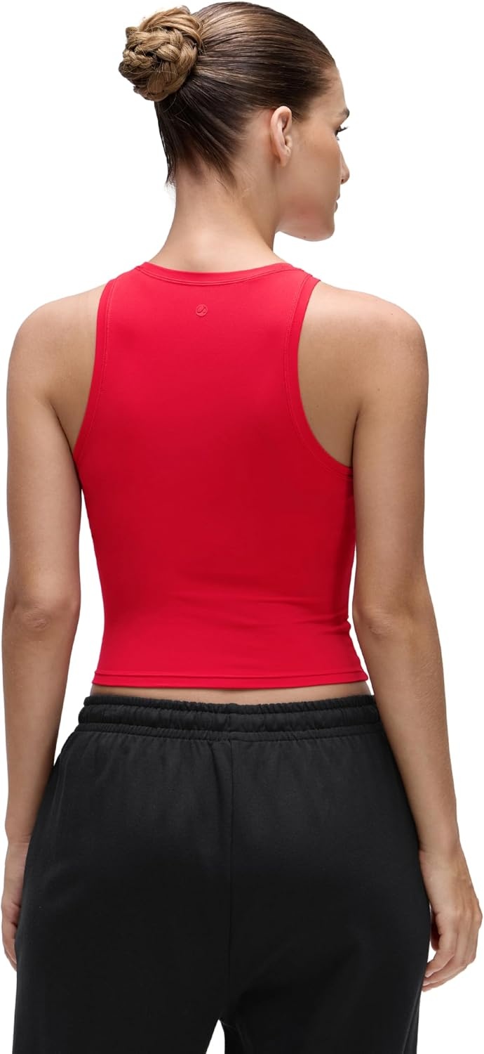 image:imageCRZ YOGA Softembrace High Neck Tank Tops for Women Casual Going Out Soft Double Lined Basic Summer Sleeveless ShirtsAurora Red