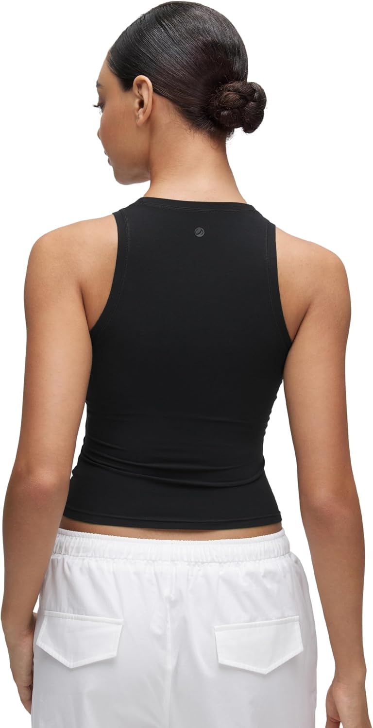 image:imageCRZ YOGA Softembrace High Neck Tank Tops for Women Casual Going Out Soft Double Lined Basic Summer Sleeveless ShirtsBlack