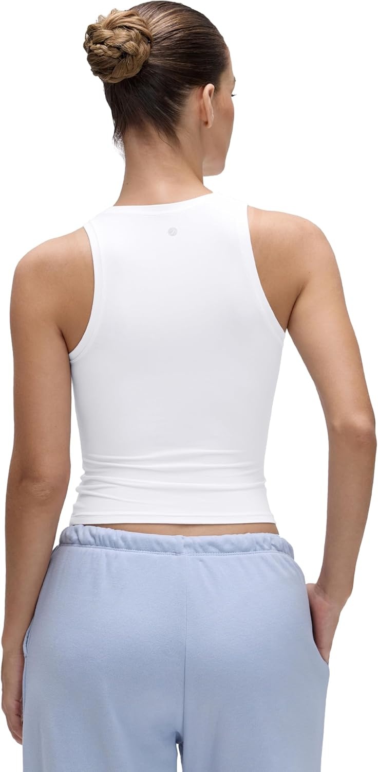 image:imageCRZ YOGA Softembrace High Neck Tank Tops for Women Casual Going Out Soft Double Lined Basic Summer Sleeveless ShirtsWhite