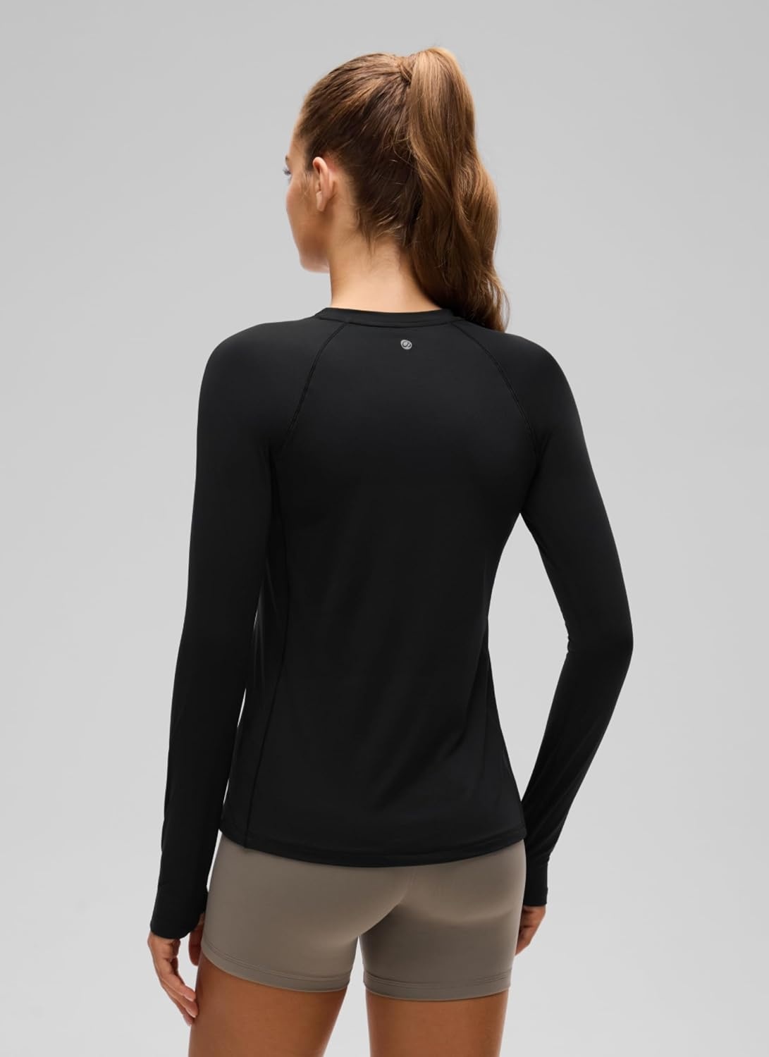 image:imageCRZ YOGA Sun Shirt Long Sleeve for Women UPF 50 Hiking Workout Tops Lightweight Quick Dry Rash Guard with Thumb HoleBlack