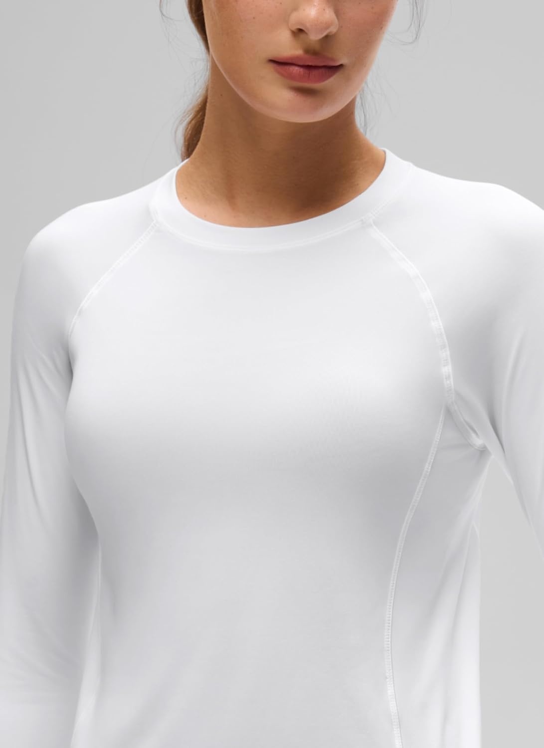 image:imageCRZ YOGA Sun Shirt Long Sleeve for Women UPF 50 Hiking Workout Tops Lightweight Quick Dry Rash Guard with Thumb HoleWhite