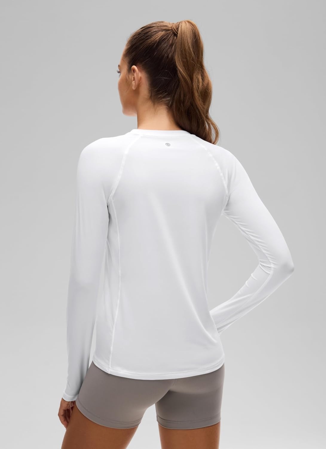image:imageCRZ YOGA Sun Shirt Long Sleeve for Women UPF 50 Hiking Workout Tops Lightweight Quick Dry Rash Guard with Thumb HoleWhite