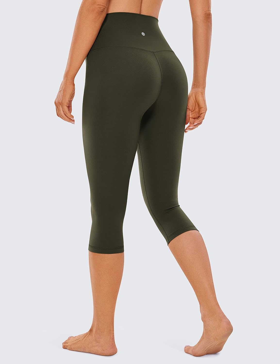 image:imageCRZ YOGA Womens Butterluxe High Waisted Capris Workout Leggings 17 Inches Lounge Buttery Soft Yoga PantsOlive Green