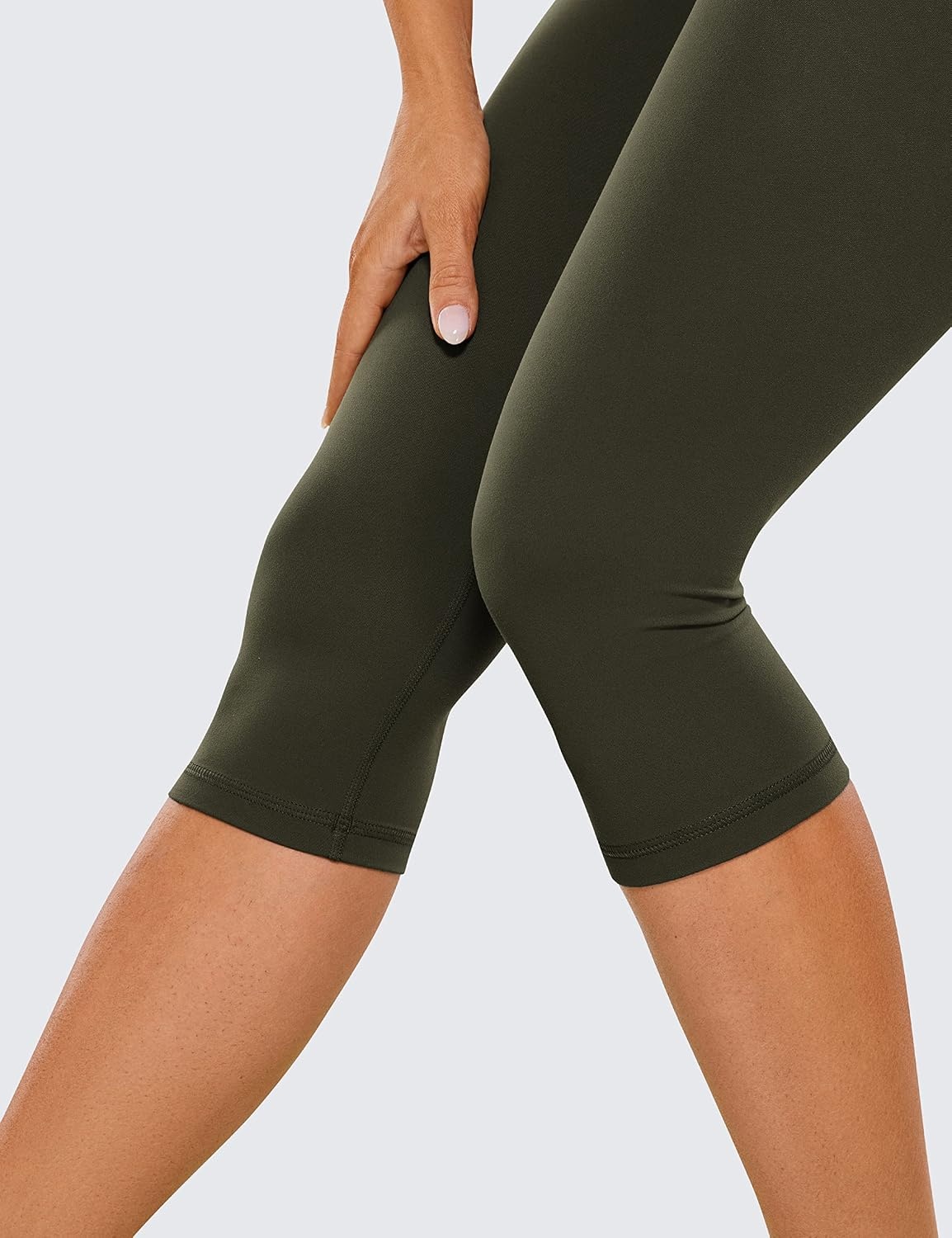 image:imageCRZ YOGA Womens Butterluxe High Waisted Capris Workout Leggings 17 Inches Lounge Buttery Soft Yoga PantsOlive Green