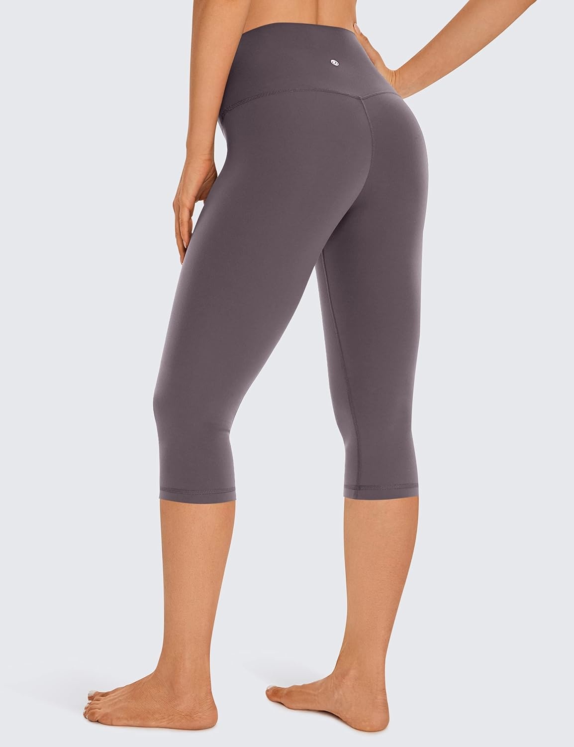 image:imageCRZ YOGA Womens Butterluxe High Waisted Capris Workout Leggings 17 Inches Lounge Buttery Soft Yoga PantsTornado Grey