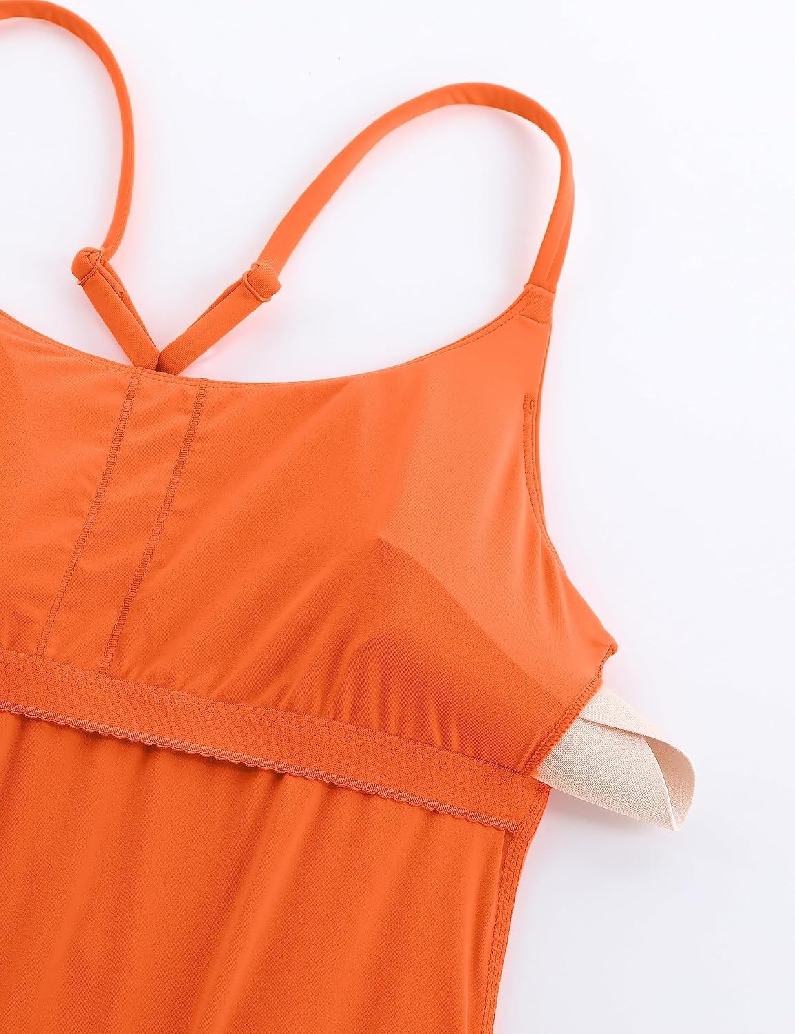 image:imageCRZ YOGA Womens One Piece Swimsuits Modest Swim Dress Tummy Control Adjustable YBack Straps Athletic Bathing Suit SwimwearCoral
