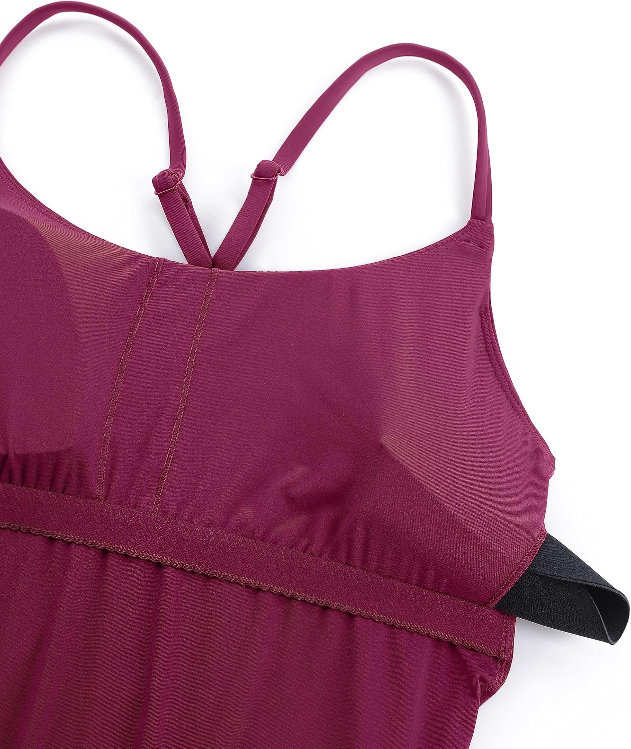 image:imageCRZ YOGA Womens One Piece Swimsuits Modest Swim Dress Tummy Control Adjustable YBack Straps Athletic Bathing Suit SwimwearFuchsia