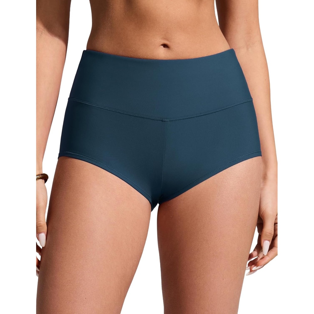 image:imageCRZ YOGA Boyshort Board Shorts for Women High Waisted Bathing Suit Bikini Bottoms Quick Dry Beach Trunks with LinerInsignia Blue