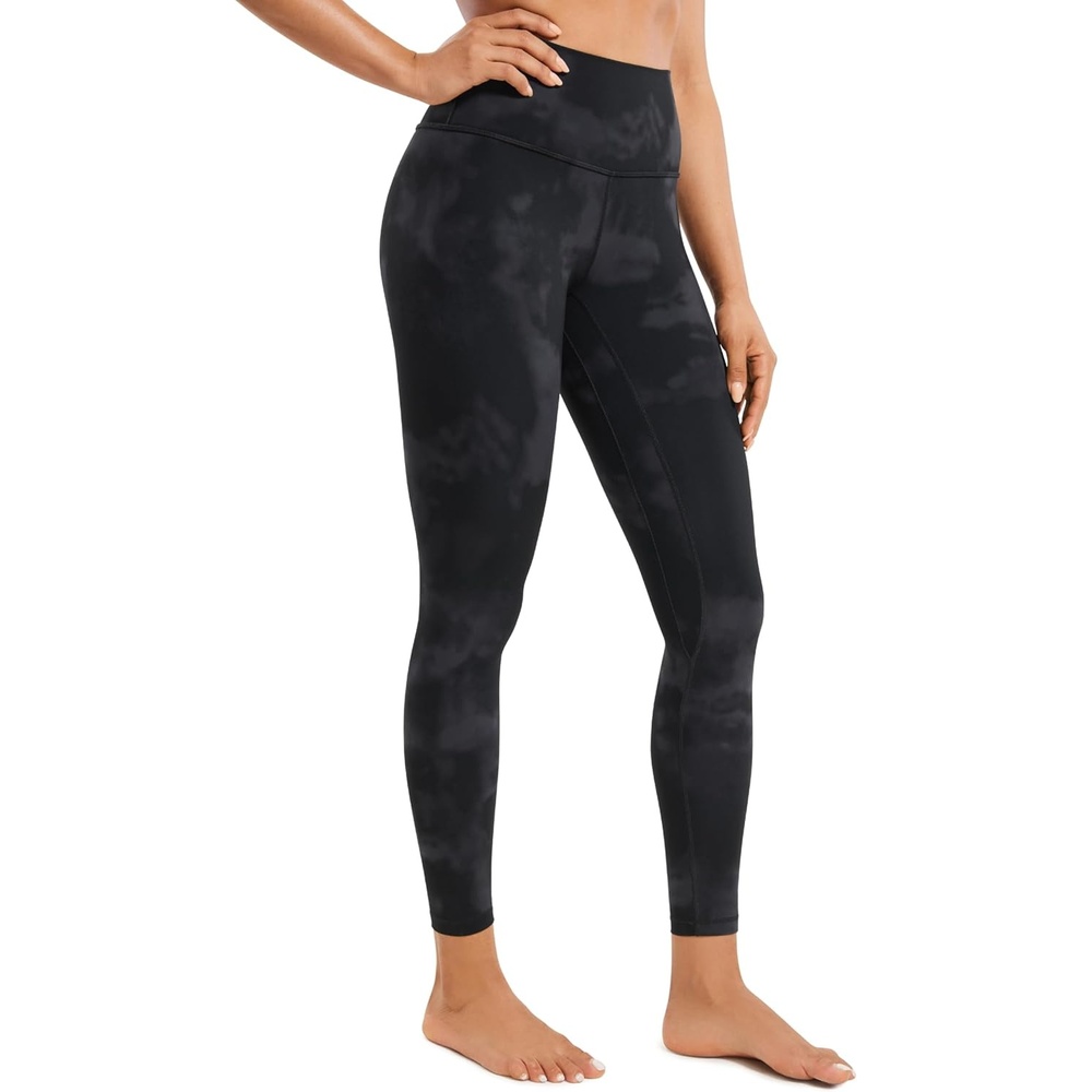 image:imageCRZ YOGA Brushed Naked Feeling Workout Leggings 25 High Waisted Gym Compression Tummy Control Womens Yoga PantsBlack Tie Dye Flowers