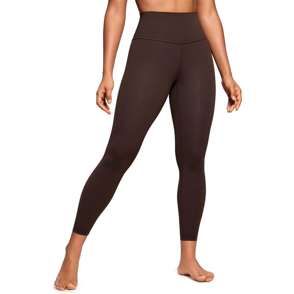 image:imageCRZ YOGA Brushed Naked Feeling Workout Leggings 25 High Waisted Gym Compression Tummy Control Womens Yoga PantsHot Fudge Brown