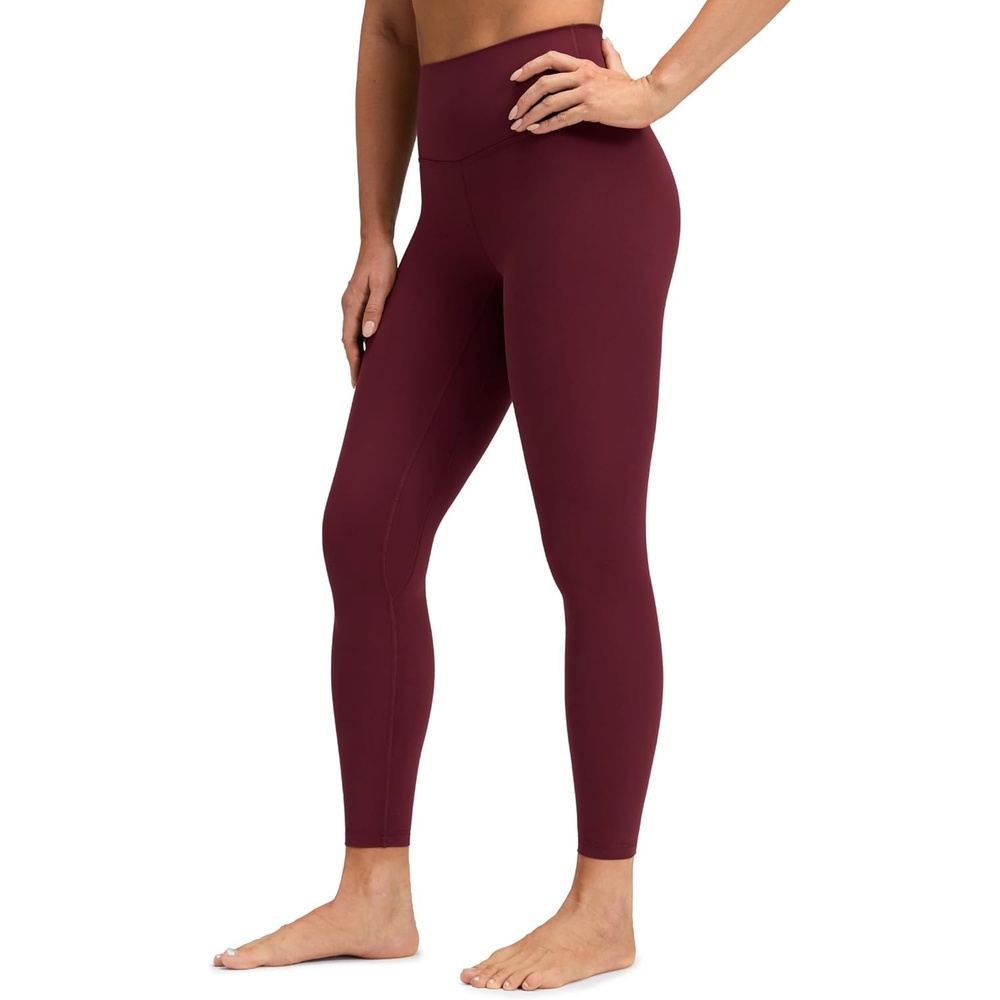 image:imageCRZ YOGA Brushed Naked Feeling Workout Leggings 25 High Waisted Gym Compression Tummy Control Womens Yoga PantsRed Merlot