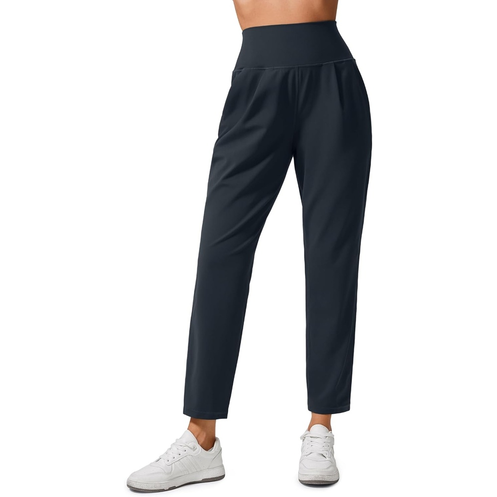 image:imageCRZ YOGA Butterlift Ankle Yoga Pants for Women 27 78 Tapered Front Pleated for Lounge Travel with PocketsTrue Navy