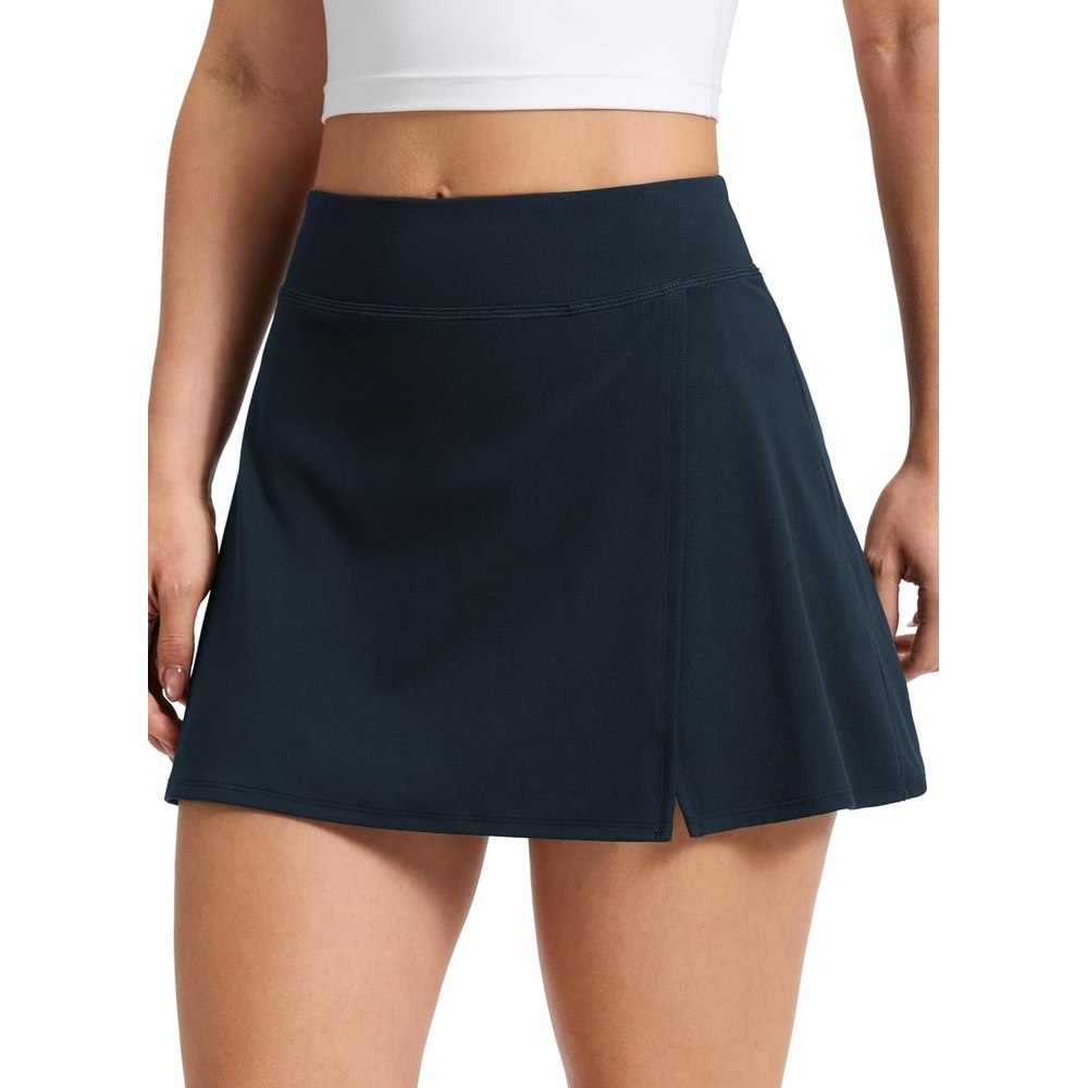 image:imageCRZ YOGA Butterlift High Side Slit Golf Skirts for Women Aline Mini Tennis Casual Skort with Builtin Short LinerTrue Navy