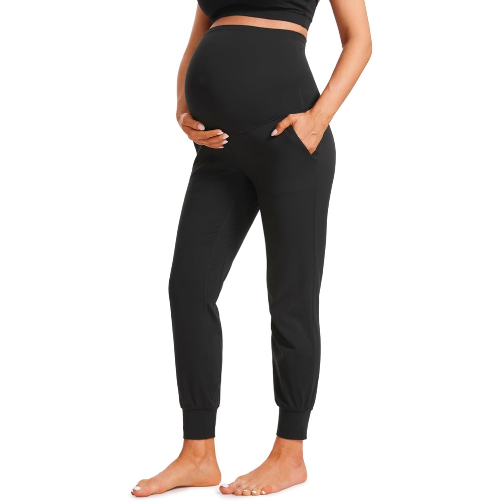 image:imageCRZ YOGA Butterluxe Maternity Joggers Pockets 27 Workout Active Yoga Pregnancy Womens Pants Over The Belly SoftBlack