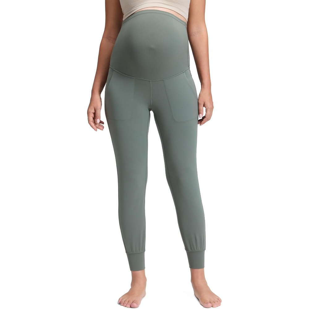 image:imageCRZ YOGA Butterluxe Maternity Joggers Pockets 27 Workout Active Yoga Pregnancy Womens Pants Over The Belly SoftGrey Sage