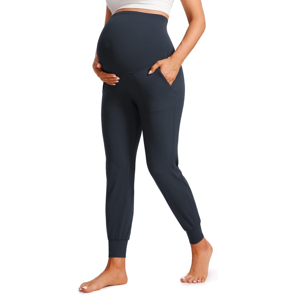 image:imageCRZ YOGA Butterluxe Maternity Joggers Pockets 27 Workout Active Yoga Pregnancy Womens Pants Over The Belly SoftTrue Navy