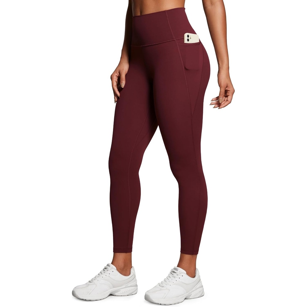 image:imageCRZ YOGA Butterluxe Workout Leggings Pockets 25  High Waisted Gym Womens Yoga Pants Buttery SoftRed Merlot