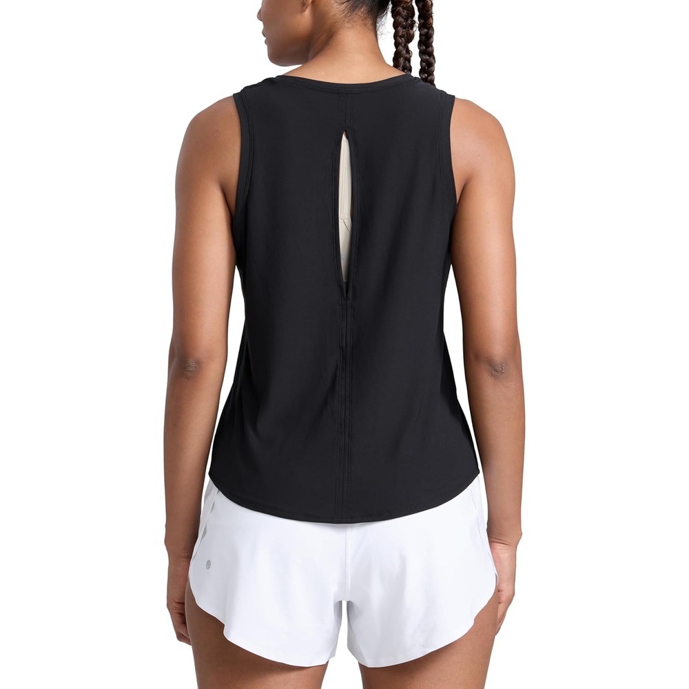 image:imageCRZ YOGA Cloudweight Open Back Workout Tops for Women Lightweight High Neck Athletic Gym Tank Soft Running Sleeveless ShirtsBlack