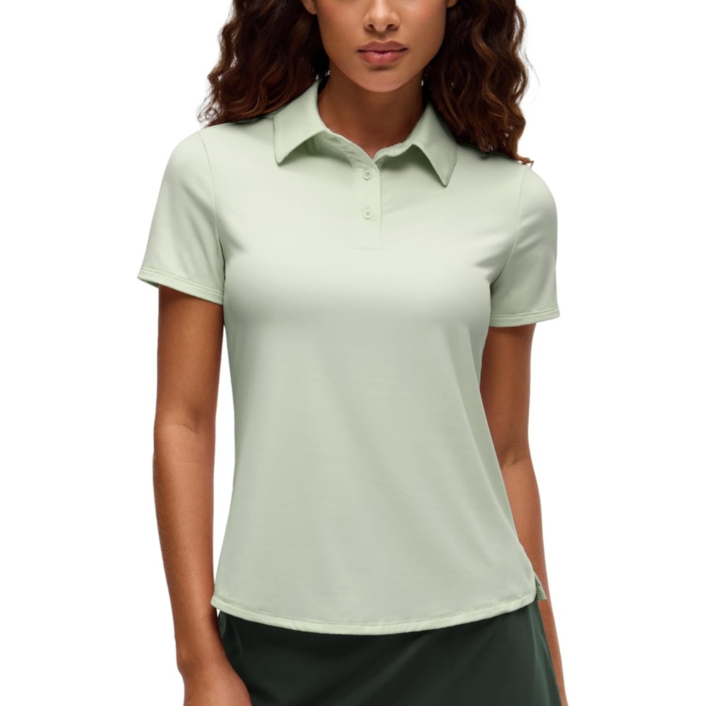 image:imageCRZ YOGA Golf Polo Shirts Short Sleeve for Women UPF 50 Sun Protection Tennis Athletic Collared Tops Lightweight Quick DryJade Grey