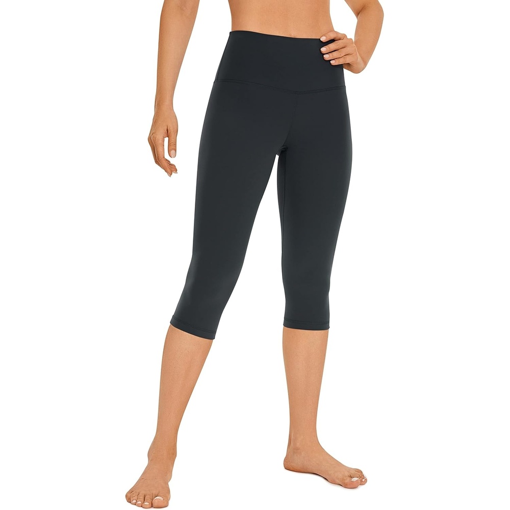 image:imageCRZ YOGA Womens Butterluxe High Waisted Capris Workout Leggings 17 Inches Lounge Buttery Soft Yoga PantsMelanite