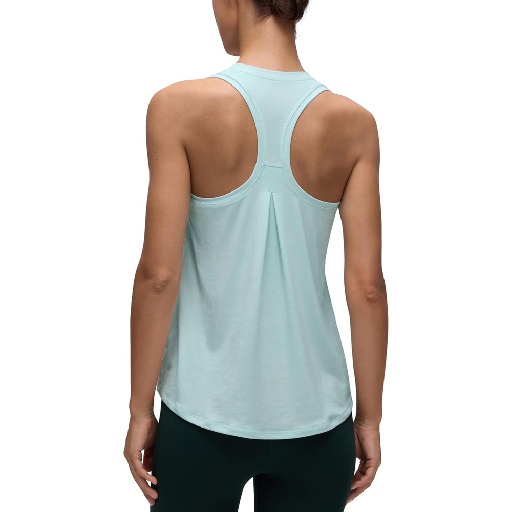 image:imageCRZ YOGA Womens Racerback Yoga Tank Tops High Crewneck Soft Casual Workout Sleeveless Flowy ShirtsSkylight Green