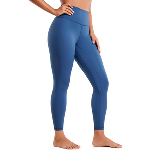 CRZ YOGA Brushed Naked Feeling Workout Leggings 25″ – High Waisted Gym Compression Tummy Control Womens Yoga Pants(Pitch Blue)