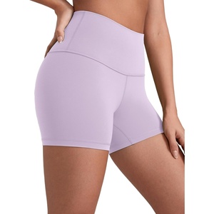 CRZ YOGA Butterluxe Biker Shorts 4” – High Waisted Booty Workout Volleyball Yoga Womens Spandex(Lilac Air)