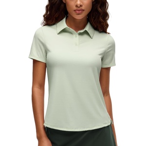 CRZ YOGA Golf Polo Shirts Short Sleeve for Women UPF 50+ – Sun Protection Tennis Athletic Collared Tops Lightweight Quick Dry(Jade Grey)