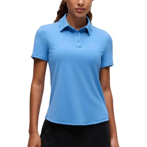 CRZ YOGA Golf Polo Shirts Short Sleeve for Women UPF 50+ – Sun Protection Tennis Athletic Collared Tops Lightweight Quick Dry(Party Blue)