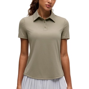 CRZ YOGA Golf Polo Shirts Short Sleeve for Women UPF 50+ – Sun Protection Tennis Athletic Collared Tops Lightweight Quick Dry(Warm Ash Grey)