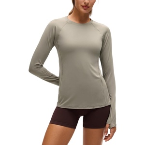 CRZ YOGA Sun Shirt Long Sleeve for Women UPF 50+ – Hiking Workout Tops Lightweight Quick Dry Rash Guard with Thumb Hole(Warm Ash Grey)